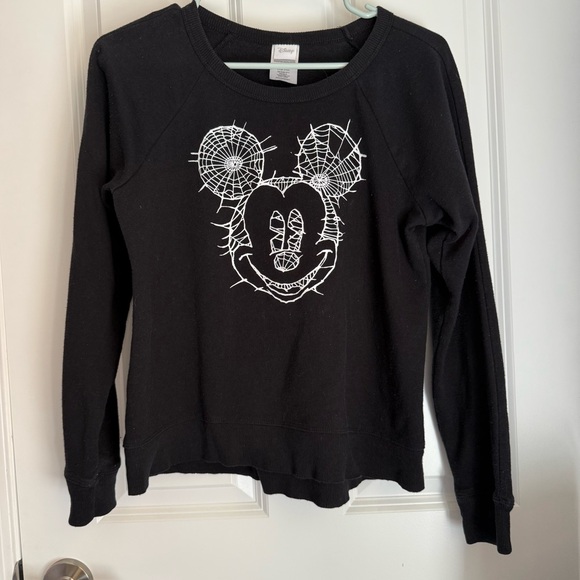 Disney Black Long Sleeve With Halloween Spider Mickey. Medium. Used. 🕸️ - Picture 1 of 8